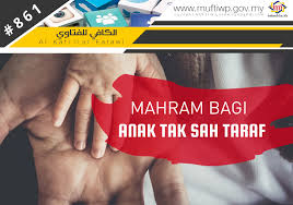 Contohnya, jika sepasang lelaki dan perempuan bersekedudukan (sama ada lama atau sekejap) kemudian mengandung, maka anak yang dikandung itu dianggap anak tidak sah taraf walaupun anak itu lahir dalam perkahwinan. Pejabat Mufti Wilayah Persekutuan Al Kafi 871 Mahram Bagi Anak Tak Sah Taraf