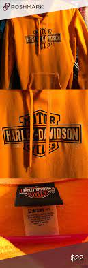 Harley Davidson Yellow Orange Hoodie Orange Hoodie Hoodies Harley Davidson