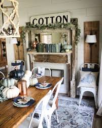 Farmhouse Fall Dining Room Decor Navy And Copper Pumpkins Cotton Stem Fall Dining Room Farmhouse Table Decor Dining Room Style