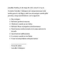 Carta Compromiso Excursion