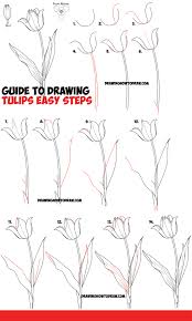 So if you are teaching. How To Draw Tulips Easy Guide To Drawing Tulips From Side From Above And As Young Buds How To Draw Step By Step Drawing Tutorials