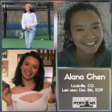 💔 We are deeply saddened to report that Alana Chen has been found  deceased. Our thoughts and prayers go out to her loved ones😢🙏 Alana Chen,  24 Louisville, CO Last seen Dec
