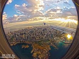 View From Plane Aerial Photograph City Pages Beirut