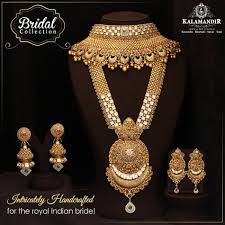 This Wedding Season Shop From Kalamandir Participate In Jitna Bada Luck Utna Bada Bridal Gold Jewellery Designs Bridal Gold Jewellery Gold Fashion Necklace