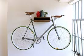 The Award Winning Original Bike Shelf By Knife Saw Is A New Innovative Way To Store Your Bike The Handmade Shelf Is Bike Shelf Indoor Bike Rack Bike Storage