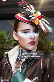 A model poses during the Byron Lars Beauty Mark Fall 2011... News Photo