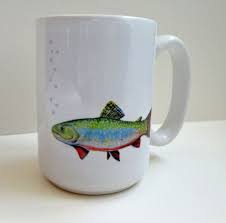 Trout Ceramic Coffee Mug Original Design By Thecoastalsoul On Etsy Etsy Mugs Original Designs