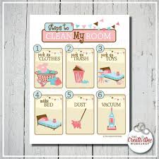 Clean My Room Chart For Children Pink Printable