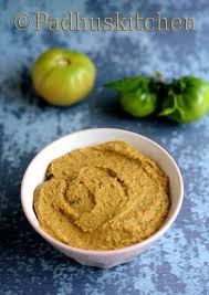 Green Tomato Chutney Recipe Thakkali Kai Chutney For Rice Dosa Padhuskitchen Recipe Tomato Chutney Recipe Tomato Chutney Chutney Recipes