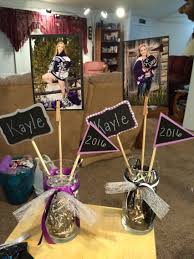 Homemade graduation party centerpieces lend a personalized touch to a table's décor, and we. Cute Graduation Photo Centerpiece Diy Graduation Party Centerpieces Graduation Center Pieces Graduation Party High