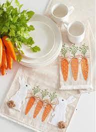 Easter Table Runner With Rabbits And Carrots The Gilded Thistle