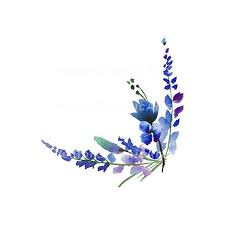 Corner Of Lavender Blue Flowers Watercolor Floral Clipart 1 Etsy Flower Drawing Blue Flower Wallpaper Floral Watercolor