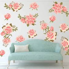 Some living room wall lights are made to add character to the space. Pink Rose Wall Stickers Removable Flower Wall Decals Bedroom Living Room Wall Art Decor Walmart Canada