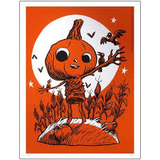 Kindcrow Limited Signed Scarecrow Halloween Screen Art Print By Rhode Montijo Halloween Illustration Halloween Prints Vintage Halloween Cards