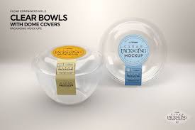 With few additional shots this free box mockup will make your presentation convincing and perfect. Clear Dome Bowls Packaging Mockup Dessert Packaging Design Food Packaging Design Dessert Packaging