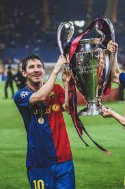 Lionel Messi First Champions League Trophy