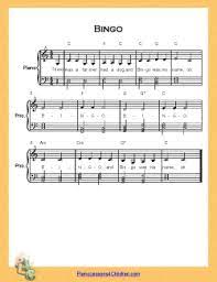 Bingo Lyrics Videos Free Sheet Music For Piano