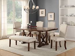 Unique Lovely Contemporary Friends Family Luxury Dining Experience 6pc Set In Rubber Wood Cherry Veneer Dining Room Sets Dining Chairs Traditional Dining Rooms