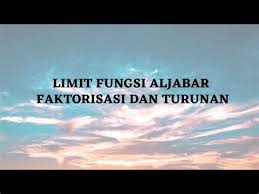 Nov 05, 2020 · contoh soal limit fungsi (kompas.com/risya fauziyyah) fungsi di atas jika kita masukkan nilai 2, maka akan menghasilkan bentuk tidak tentu, yaitu 0/0. Limit Fungsi Faktorisasi Limit Fungsi Faktorisasi Contoh Soal Limit Fungsi Kali Ini Nisa Akan Menjelaskan Tentang Cara Menyelesaikan Limit Fungsi Aljabar Dengan Cara Faktorisasi Menyelesaikan Limit Dengan Cara Faktorisasi