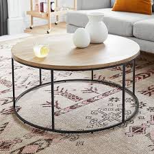Streamline Round Coffee Table Whitewashed Mango Wood Antique Bronze In 2020 Round Coffee Table Living Room Coffee Table Round Coffee Table