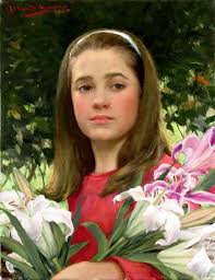 Banks Allan R I Am A Child Lilies Of The Field Figure Painter Portrait
