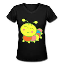 amazon com cartoon cute caterpillar womens v neck shirt