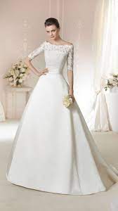 New Half Sleeves Boat Neck Covered Button Lace A Line Wedding Dress Size 8 10 12 Boat Neck Wedding Dress Wedding Dresses Taffeta Wedding Dresses Satin