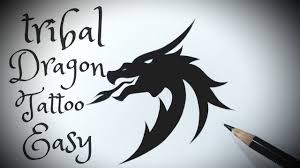 2 cool dragon tattoo ideas. How To Draw A Tribal Dragon Tattoo Easy Step By Step Drawing Tribal Dragon Tattoo Tattoos Designs Youtube