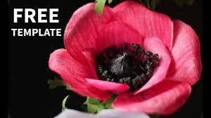 Paper Anemone Tutorial Free Template Paper Flowers Paper Flower Template Paper Flower Tutorial