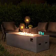 Sunjoy Aristotle 60 In X 18 In Rectangular Concrete Propane Fire Pit Table A302004100 The Home Depot In 2020 Propane Fire Pit Table Fire Pit Table Propane Fire Pit