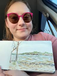 Painting at Naskeag Point boat launch today