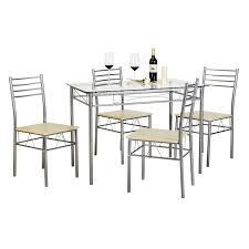 Glass top round kitchen table sets. Buy Svitlife Kitchen Dining Table Set Glass Table And 4 Chairs Black Silver Black Dining Kitchen Table Chairs Set Made Furniture And Wood In Cheap Price On Alibaba Com
