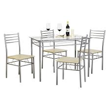 Chintaly colleen glass dining table. Buy Svitlife Kitchen Dining Table Set Glass Table And 4 Chairs Black Silver Black Dining Kitchen Table Chairs Set Made Furniture And Wood In Cheap Price On Alibaba Com