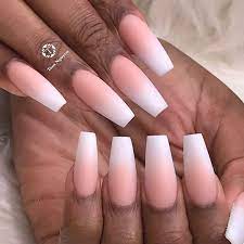 What started out as pink ombré nails—which are essentially french tips with a blurred line between the pink base and white tip—quickly erupted into fades of all colors on the 'gram and in real life. Pink And White Ombre Nails Matte Matte