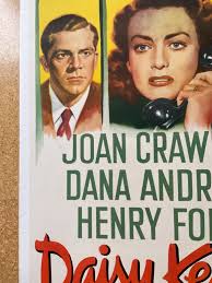 Original “Daisy Kenyon“ 1947 Linen-Backed Movie Poster Joan Crawford Henry  Fonda Posters