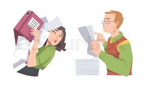 Stressed overworked male office ...