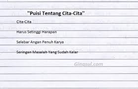 Puisi Tentang Cita Cita Setinggi Langit Penuh Makna Gingsul Com