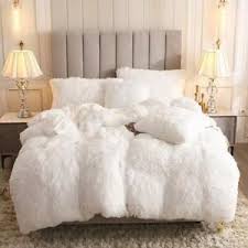 Faux fur comforter sets : Uhamho Faux Fur Velvet Fluffy Bedding Duvet Cover Set Down Comforter Quilt Cover Ebay