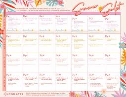 Official 28 Day Summer Sculpt Program Blogilates Blogilates Blogilates Calendar Total Body Workout