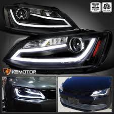 For 2011 2014 Volkswagen Jetta Mk6 Black Projector Headlights Lamp Led Strip Bar Ebay Projector Headlights Vw Jetta Volkswagen Jetta