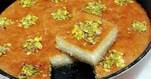 بسبوسة محشية قشطة بالصور من memoo recipe food sweet tooth dessert recipes