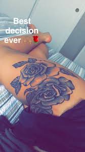 Rose tattoos on thigh is a popular tattoo idea, mainly for women. Rose Thigh Tattoo Tattoos Hip Tattoo Rose Tattoo Thigh