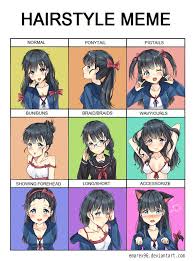 Hairstyle Meme Feat Ame Chan By Emarex96 Hair Meme Cartoon Styles Fantasy Character Design