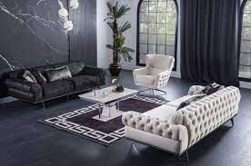 Unsere checkliste soll dir dabei helfen, die richtige couch zu finden, die dich und dein zuhause am. Casa Padrino Luxus Art Deco Wohnzimmer Sofa Schwarz Silber 240 X 95 X H 63 Cm Luxus Wohnzimmer Mobel