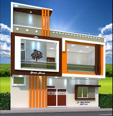 Flaunt your creative ideas to bring out the beauty of your spacious 4 bedroom homes. Double Floor Front Elevation Design Small House Elevation Design Duplex House Design Small House Elevation