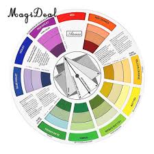 Us 3 39 29 Off Magideal Round Color Mixing Guide Wheel For Paint Matching Pigment Blending Palette Chart Art Salon Tool Microblading In Party Diy