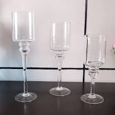 Or, adorn our small glass pillar holders with candles. Set Of 3 Clear Glass Hurricane Candle Holder