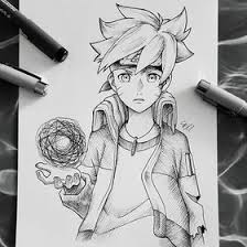 Desenele in creion au un farmec aparte pentru ca sunt alcatuite din doua culori: Anime