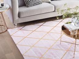 Browse all rugs from loloi. Teppich Rosa Gold Kariertes Muster Verschiedene Grossen Atike Beliani De