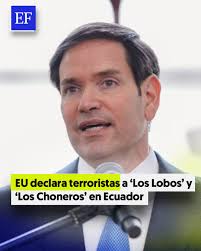 🇺🇸🇪🇨 EU designó a las bandas ecuatorianas 'Los Lobos' y 'Los Choneros'  como organizaciones terroristas, en un esfuerzo conjunto con el gobierno de  Daniel Noboa para frenar la violencia ligada al narco.